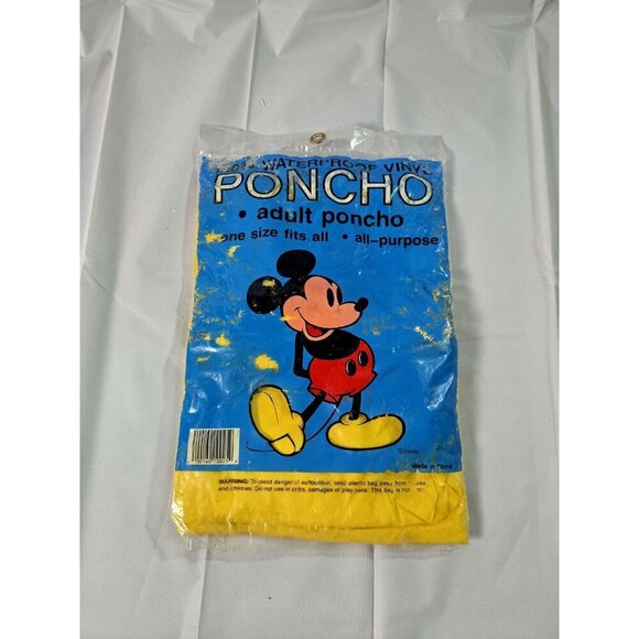 NEW Vintage Disney World Mickey Mouse Rain Poncho Adult One Size Fits All - Picture 2 of 3